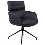 ARMLEHNSTUHL  Stoffauswahl, Sitzfläche 360° drehbar, automatische Rückholfunktion Webstoff  Graphitfarben, Schwarz  - Graphitfarben/Schwarz, Design, Textil/Metall (62/92/66cm) - Dieter Knoll