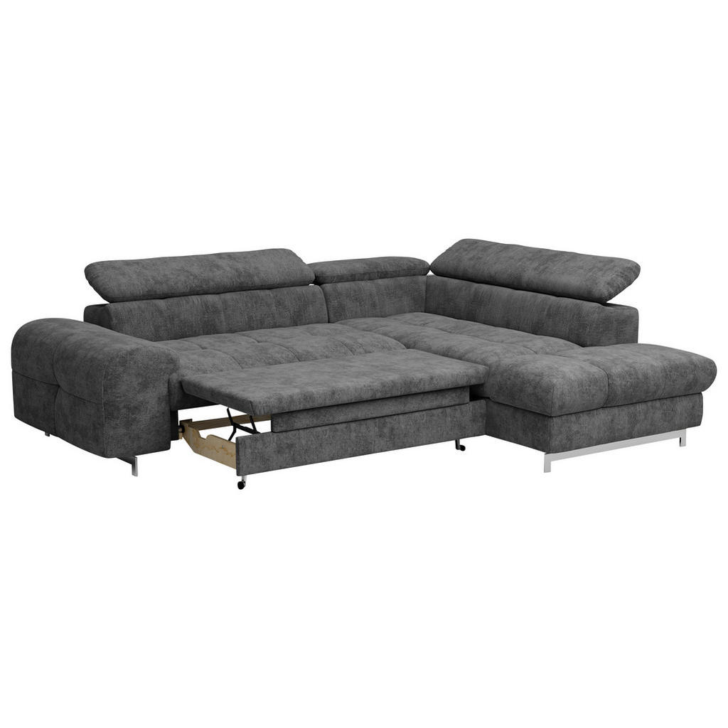Thumbnail - Livetastic Ecksofa, Dunkelgrau, Textil, 4-Sitzer, Ottomane links, L-Form, 257x206 cm, Made in EU, seitenverkehrt erhältl...