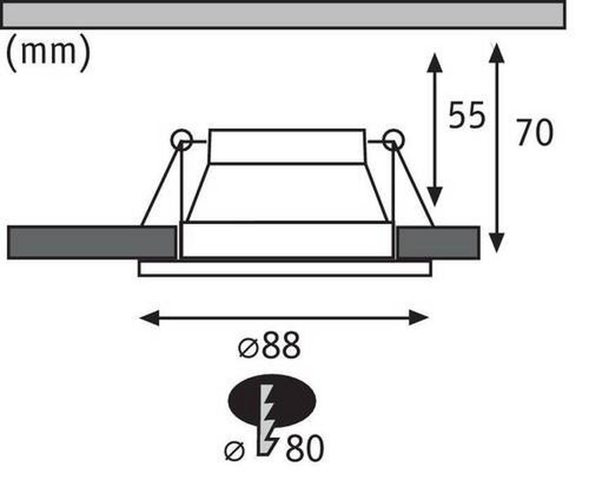 LED-EINBAUSPOT Cole 8,8 cm  - Silberfarben/Schwarz, Design, Kunststoff/Metall (8,8cm) - Paulmann