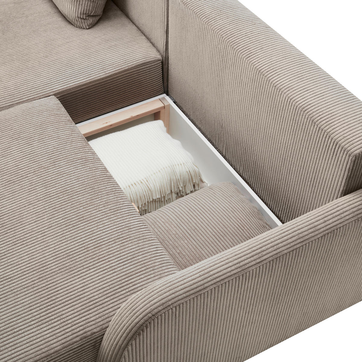 ROHOVÁ SEDACIA SÚPRAVA, textil, béžová - čierna/béžová, Konventionell, textil/plast (217/146cm) - Carryhome