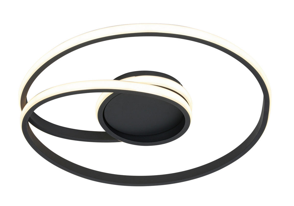 DECKENLEUCHTE 45/8 cm  - Schwarz, Trend, Kunststoff/Metall (45/8cm) - Collett's Monde