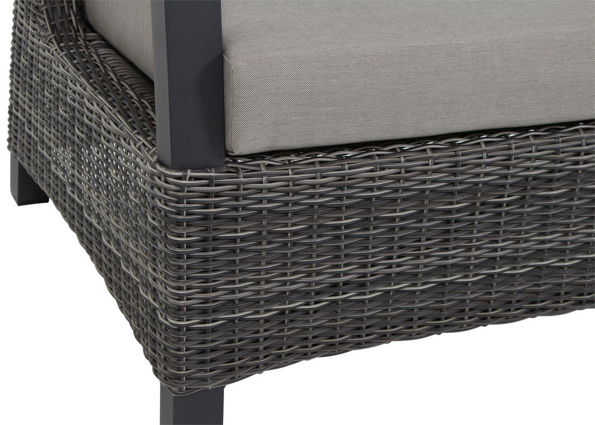 LOUNGEGARNITUR 5-teilig   83/103/160 cm Aluminium  - Grau, Basics, Keramik/Kunststoff (83/103/160cm) - Siena Garden