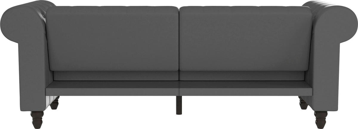 SCHLAFSOFA FIRENZE in Lederlook Grau Vintage, Skandinavisch, Modern  - Schwarz/Grau, Basics, Holz/Textil (236/83/87cm) - Livetastic