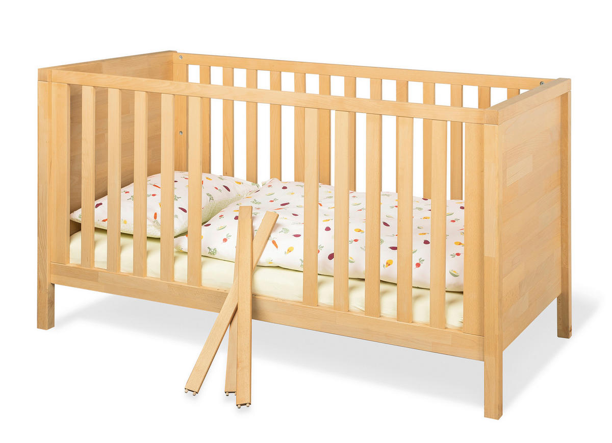 GITTERBETT ENNO    - Buchefarben, Natur, Holz (149/85/77cm) - Pinolino