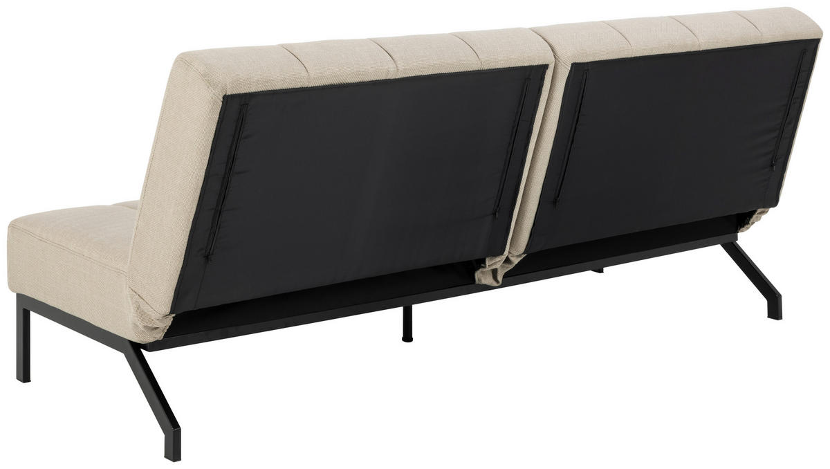 SCHLAFSOFA in Textil Beige  - Beige/Schwarz, Konventionell, Textil/Metall (198/87/95cm) - MID.YOU
