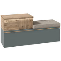 GARDEROBENBANK  in 128/62/42,9 cm  - Wildeiche/Graugrün, Design, Holz/Holzwerkstoff (128/62/42,9cm) - Voglauer