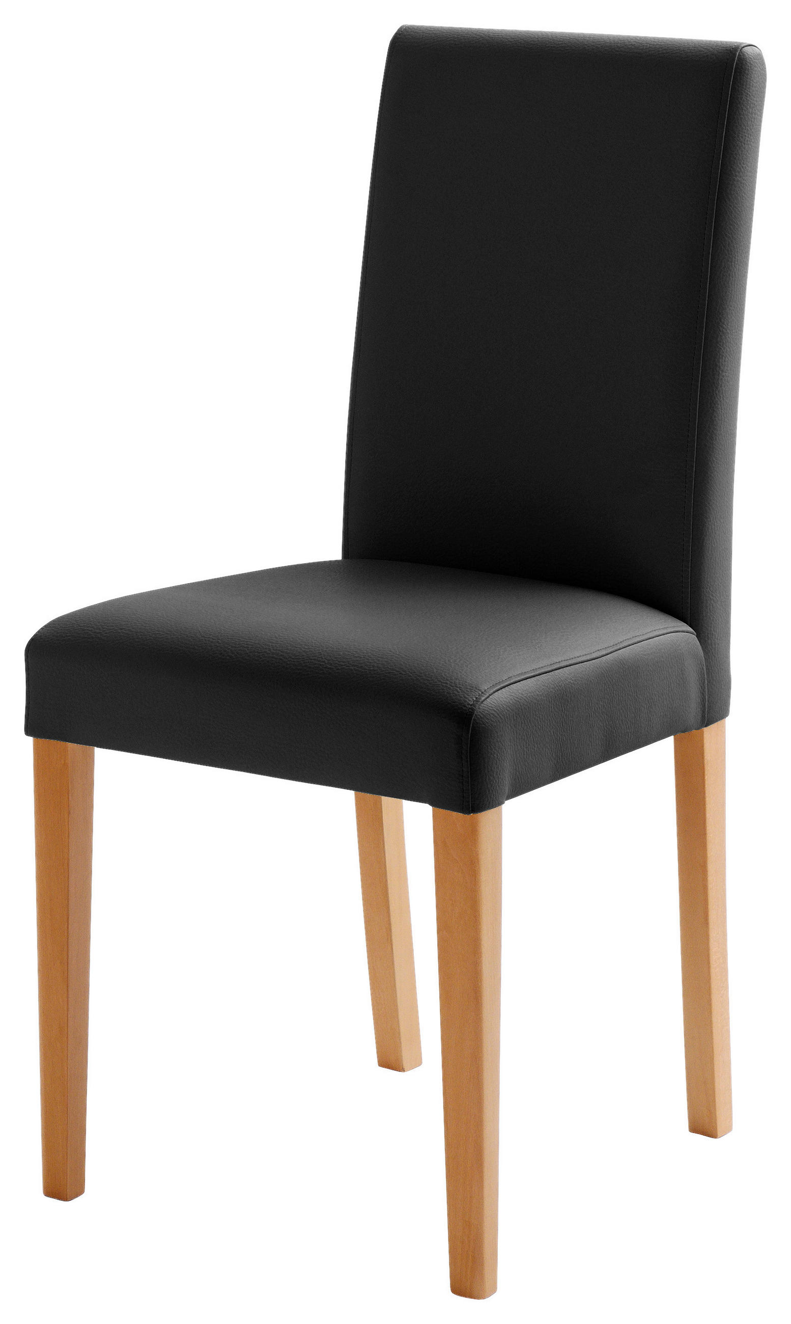 STUHL  in Lederlook Holz, Textil  - Buchefarben/Schwarz, KONVENTIONELL, Holz/Textil (44/92/57cm) - Carryhome