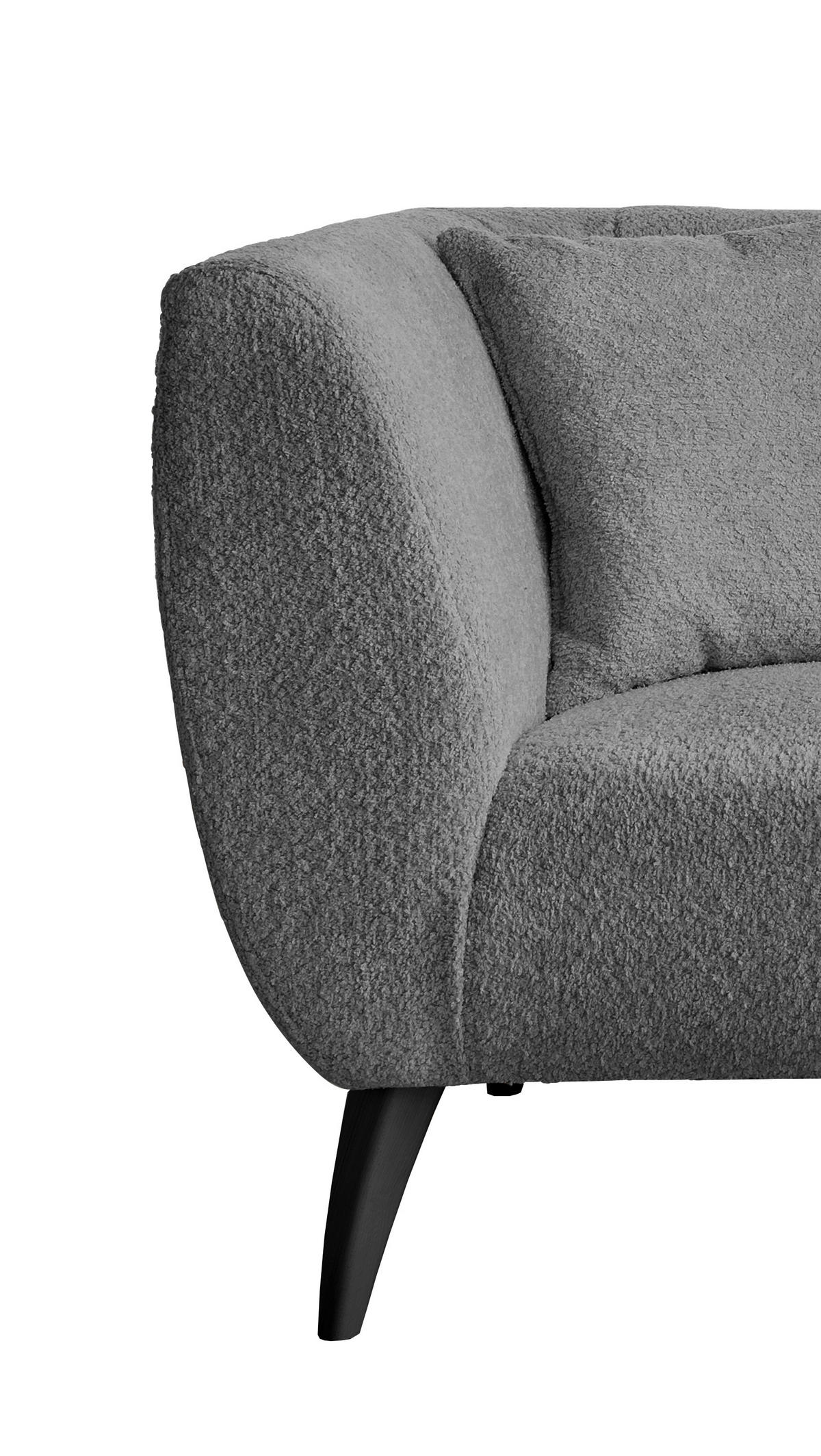 2-SITZER-SOFA in Bouclé Anthrazit  - Anthrazit/Schwarz, Modern, Holz/Textil (172/83/88cm) - MID.YOU