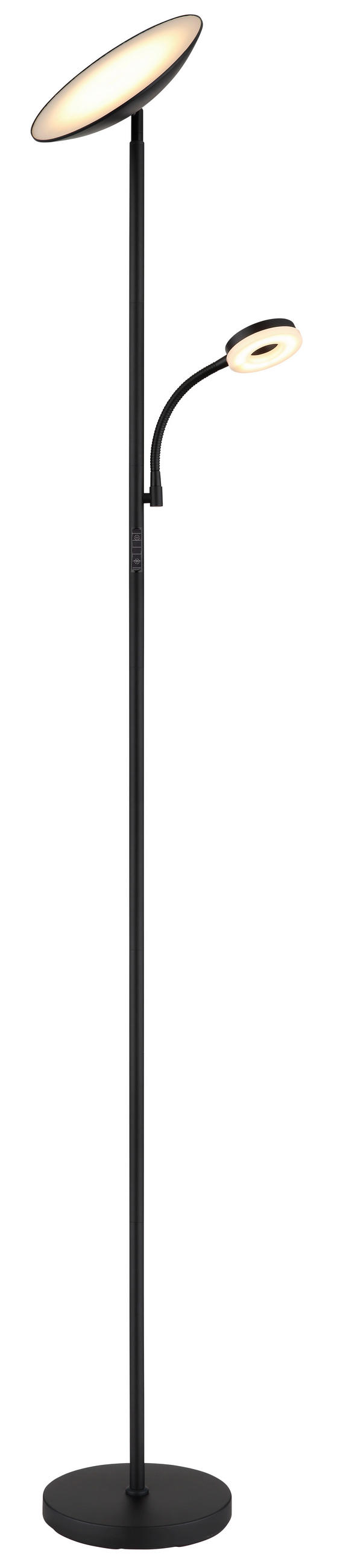 LED LAMPA OSVĚTLUJÍCÍ STROP, 25/25/179 cm  - bílá/černá, Design, kov/plast (25/25/179cm) - Globo