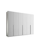 DREHTÜRENSCHRANK 302/225/58 cm,  in Weiß, 6-türig  - Schwarz/Weiß, MODERN, Holzwerkstoff/Metall (302/225/58cm) - Xora