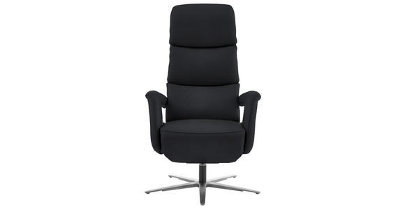 RELAXSESSEL in Leder Anthrazit  - Edelstahlfarben/Anthrazit, Design, Leder/Metall (76/119/86cm) - Dieter Knoll