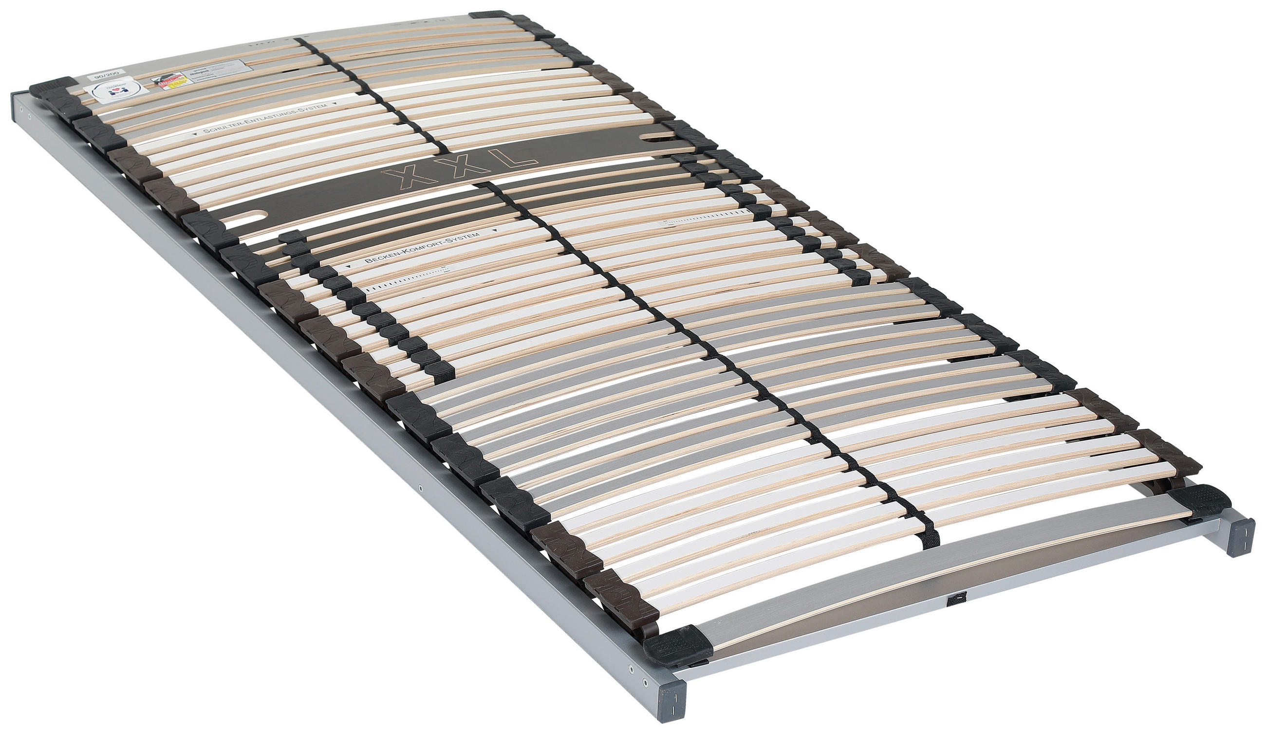 LATTENROST-SET 180/200 cm Birke  - Weiß/Grau, Basics, Holz (180/200cm) - Beco