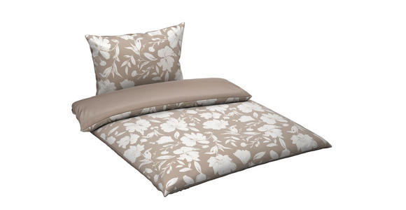 WENDEBETTWÄSCHE Mavie Satin 140/200 cm  - Taupe, KONVENTIONELL, Textil (140/200cm) - Novel