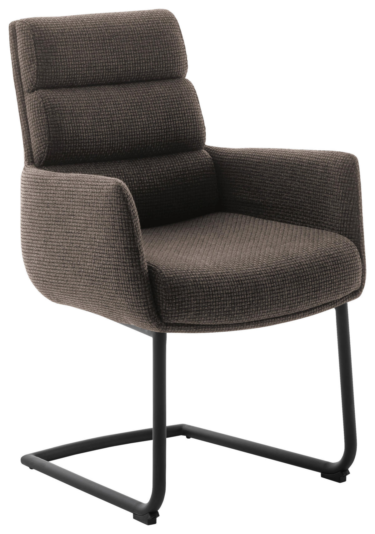 ARMLEHNSTUHL  in Stahl Webstoff  - Schwarz/Cappuccino, Design, Textil/Metall (61/90/64cm) - Dieter Knoll