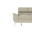 ECKSOFA Creme Struktur  - Silberfarben/Creme, KONVENTIONELL, Textil/Metall (268/207cm) - Carryhome