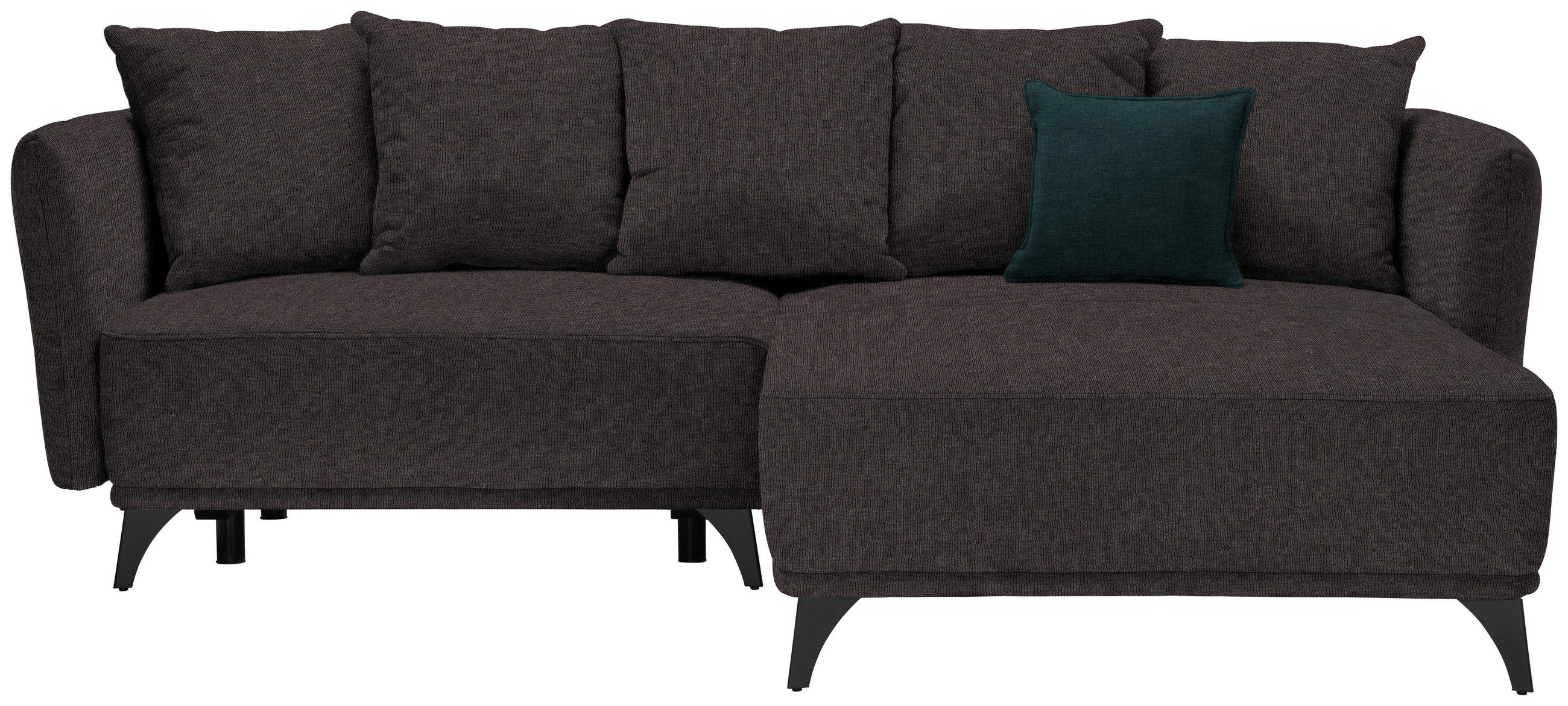 ECKSOFA in Chenille Braun  255/172 cm  - Schwarz/Braun, LIFESTYLE, Textil/Metall (255/172cm) - Carryhome