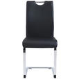 SCHWINGSTUHL  in Lederlook  - Chromfarben/Schwarz, Design, Textil/Metall (42/97/55cm) - Carryhome