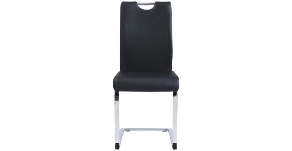 SCHWINGSTUHL in Lederlook - Chromfarben/Schwarz, Design, Textil/Metall (42/97/55cm) - Carryhome
