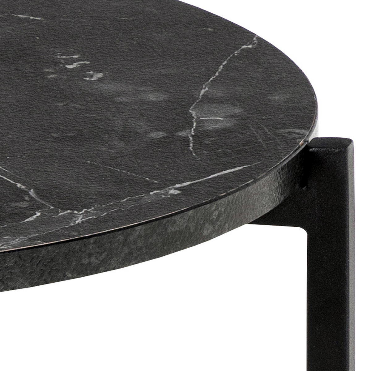 BEISTELLTISCH 42,7/42,7/44,3 cm Schwarz rund  - Schwarz, MODERN, Holzwerkstoff/Metall (42,7/42,7/44,3cm)