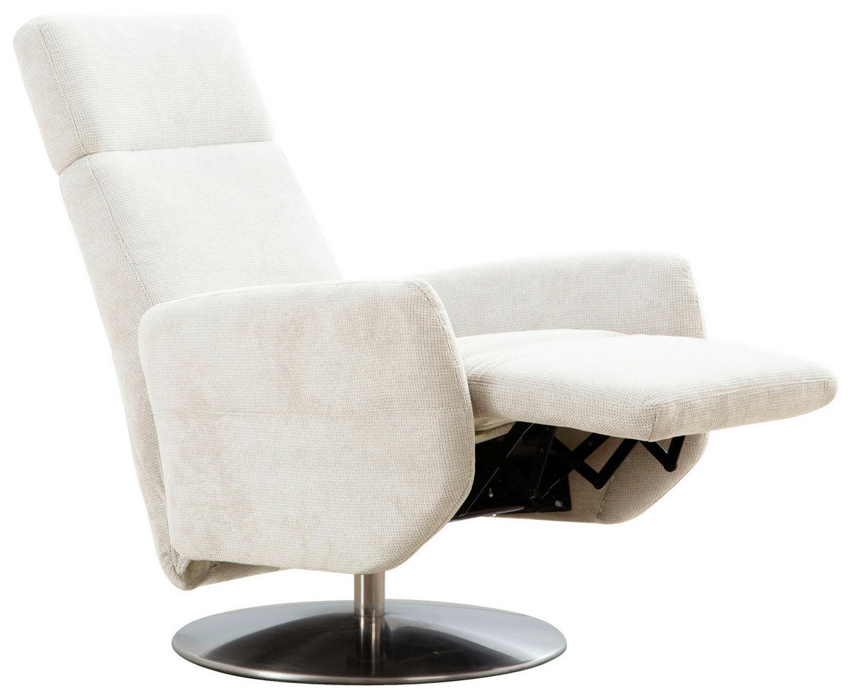 DREHSTUHL  in Flachgewebe Creme  - Chromfarben/Creme, Konventionell, Textil/Metall (71/110/82cm) - Sit & More