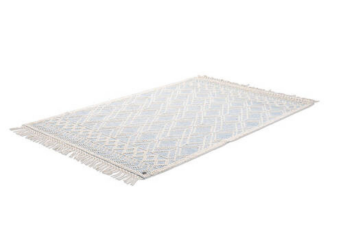 HANDWEBTEPPICH 190/290 cm Colored Macrame four Creme, Pastellblau  - Pastellblau/Creme, KONVENTIONELL, Textil (190/290cm) - Tom Tailor