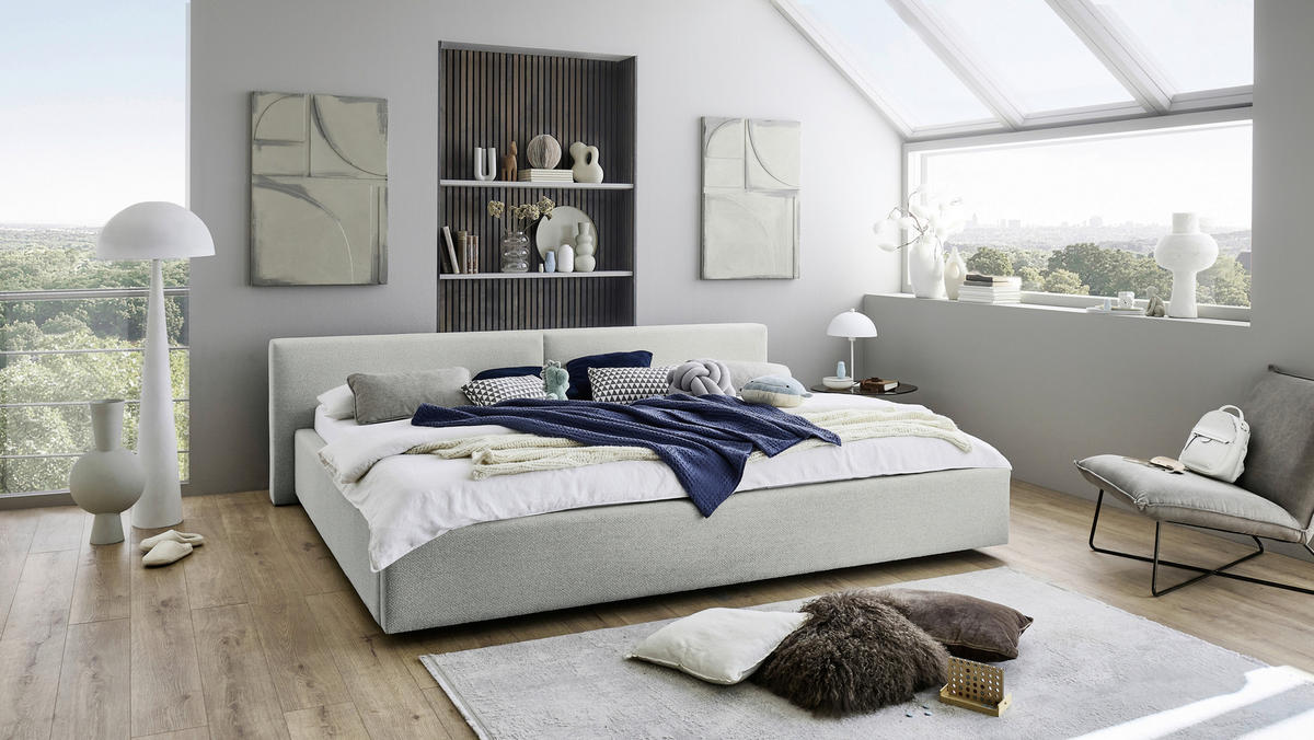 POLSTERBETT 240/200 cm,  in Grau,  - Grau, Basics, Textil (240/200cm) - Boxxx