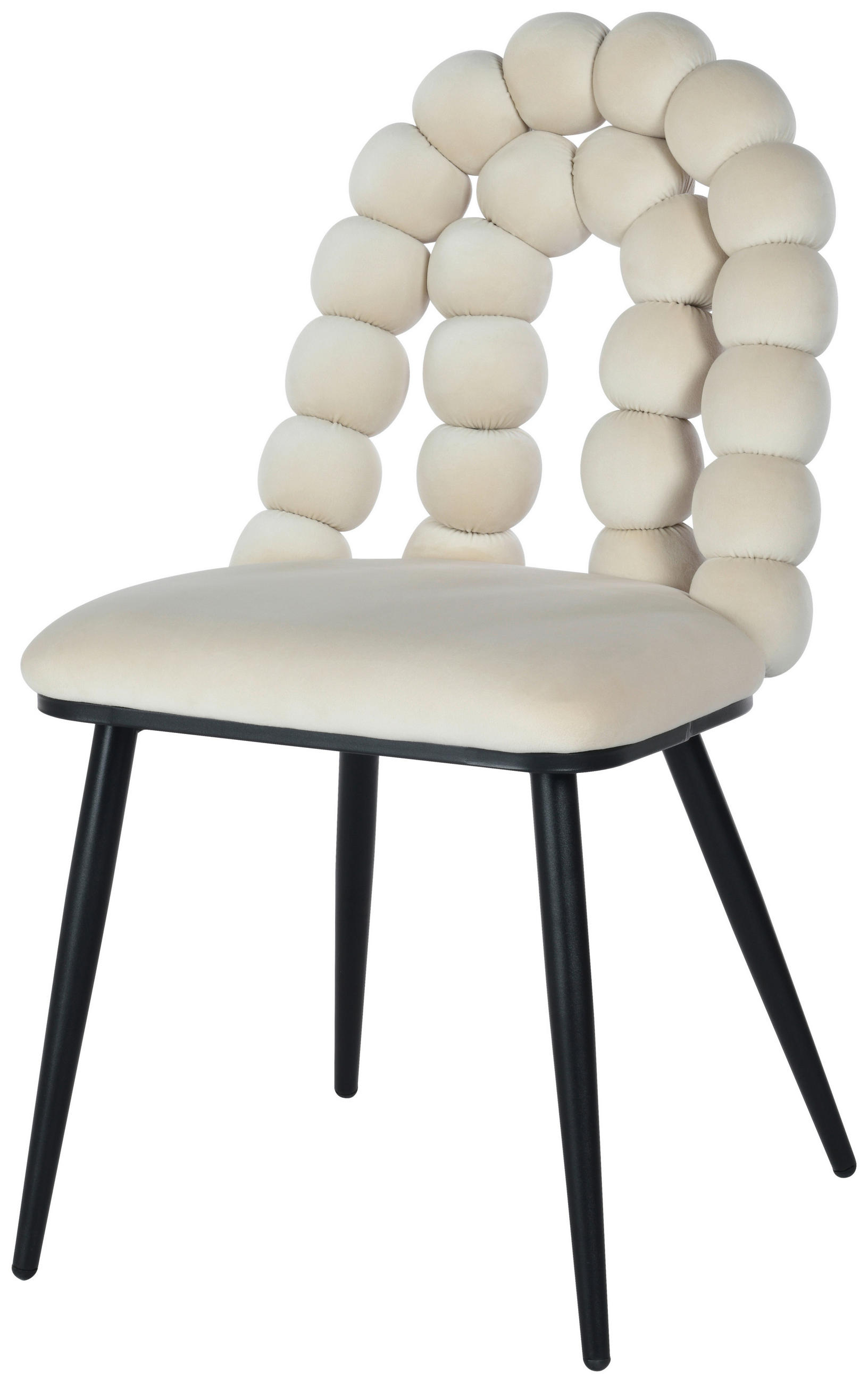 STUHL  in Eisen Samt Holz, Metall, Textil  - Beige/Schwarz, MODERN, Holz/Textil (47/87/61cm) - Livetastic