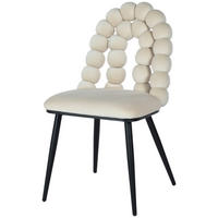 STUHL  in Eisen Samt Holz, Metall, Textil  - Beige/Schwarz, MODERN, Holz/Textil (47/87/61cm) - Livetastic