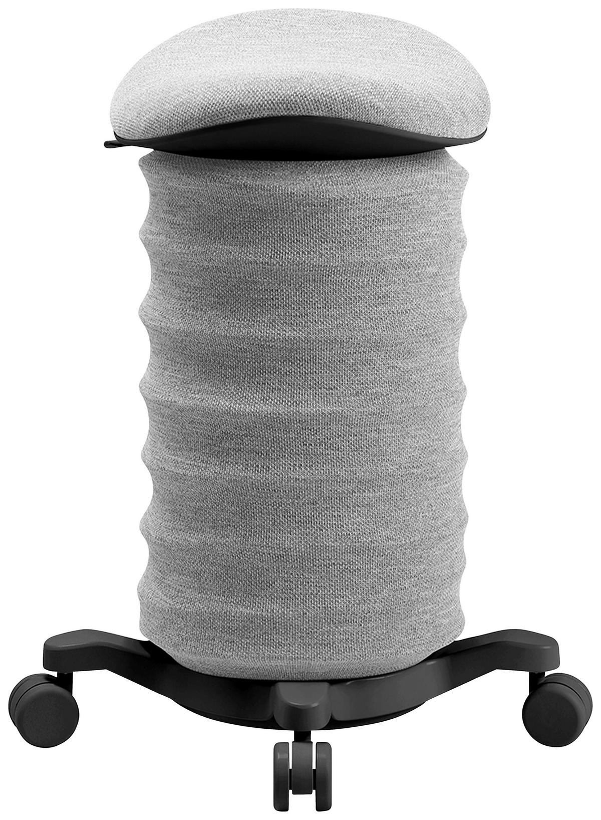 BÜROHOCKER Schwarz, Hellgrau  - Hellgrau/Schwarz, Design, Kunststoff/Textil (37,5/58-70/36cm) - Topstar