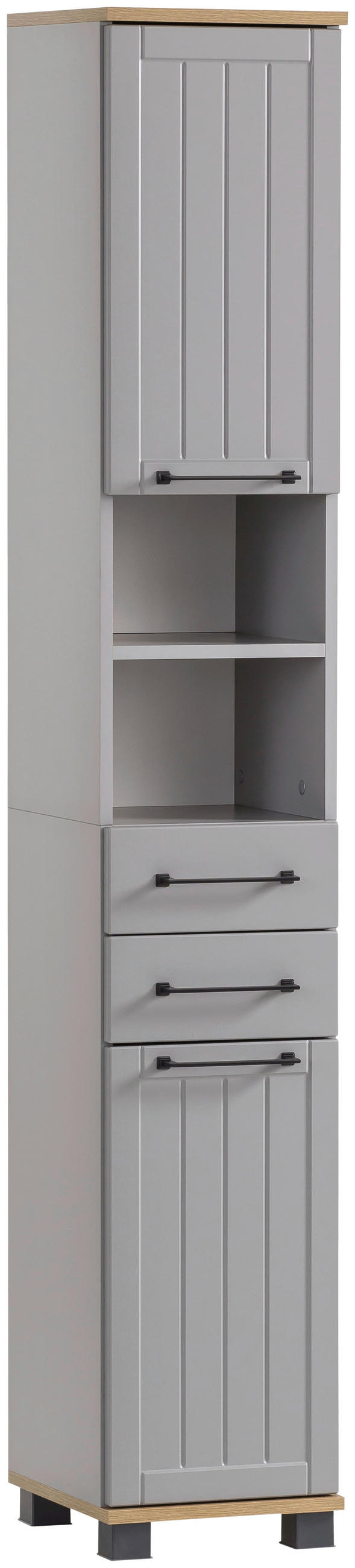 HOCHSCHRANK 30,3/180,9/32,6 cm  - Platinfarben/Eichefarben, MODERN, Holzwerkstoff/Kunststoff (30,3/180,9/32,6cm) - Stylife