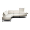ECKSOFA in Chenille Naturfarben  193/248-263 cm  - Schwarz/Naturfarben, Design, Textil/Metall (193/248-263cm) - SENSOO