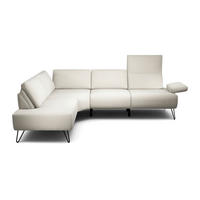 ECKSOFA in Chenille Naturfarben  193/248-263 cm  - Schwarz/Naturfarben, Design, Textil/Metall (193/248-263cm) - SENSOO