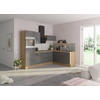 ECKKÜCHE 270/200 cm  in Anthrazit, Eichefarben  - Edelstahlfarben/Eichefarben, Basics, Holzwerkstoff/Metall (270/200cm) - Optifit
