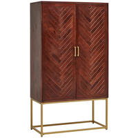 HIGHBOARD  in 90/160/40 cm  - Goldfarben/Walnussfarben, Design, Holz/Metall (90/160/40cm) - MID.YOU