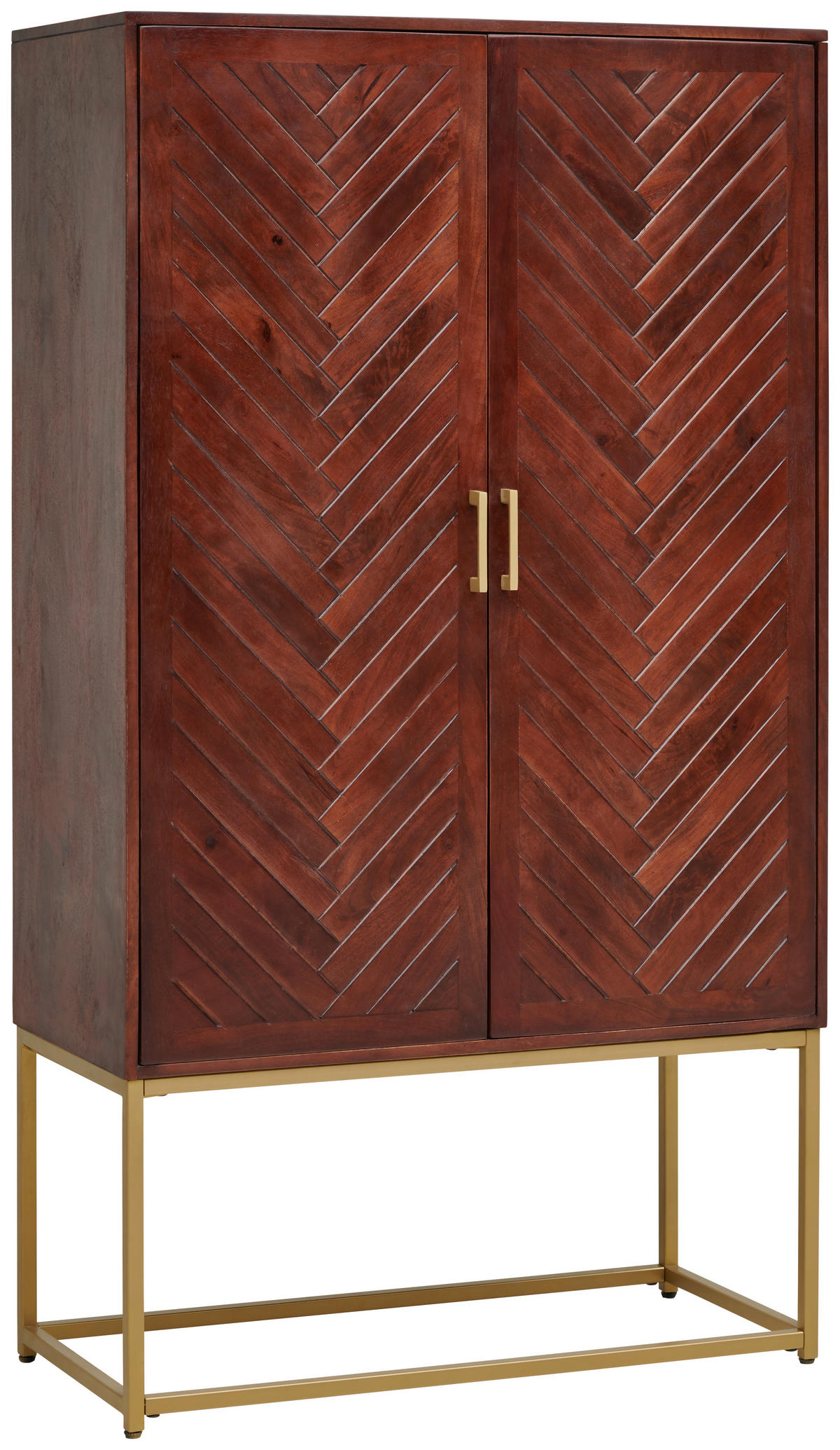 HIGHBOARD  in 90/160/40 cm  - Goldfarben/Walnussfarben, Design, Holz/Metall (90/160/40cm) - MID.YOU