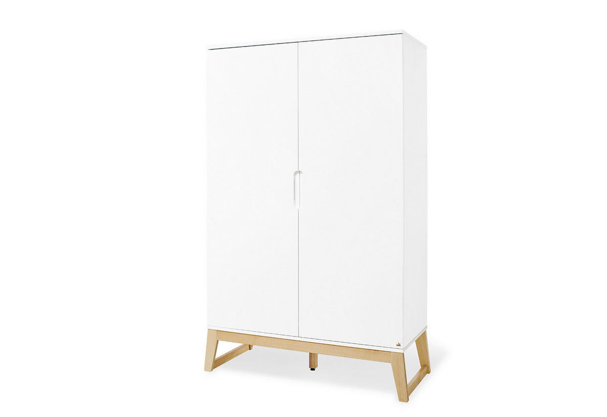 BABYKLEIDERSCHRANK PINOLINO BRIDGE  - Eschefarben/Weiß, Design, Holz/Holzwerkstoff (120/187/52cm) - Pinolino