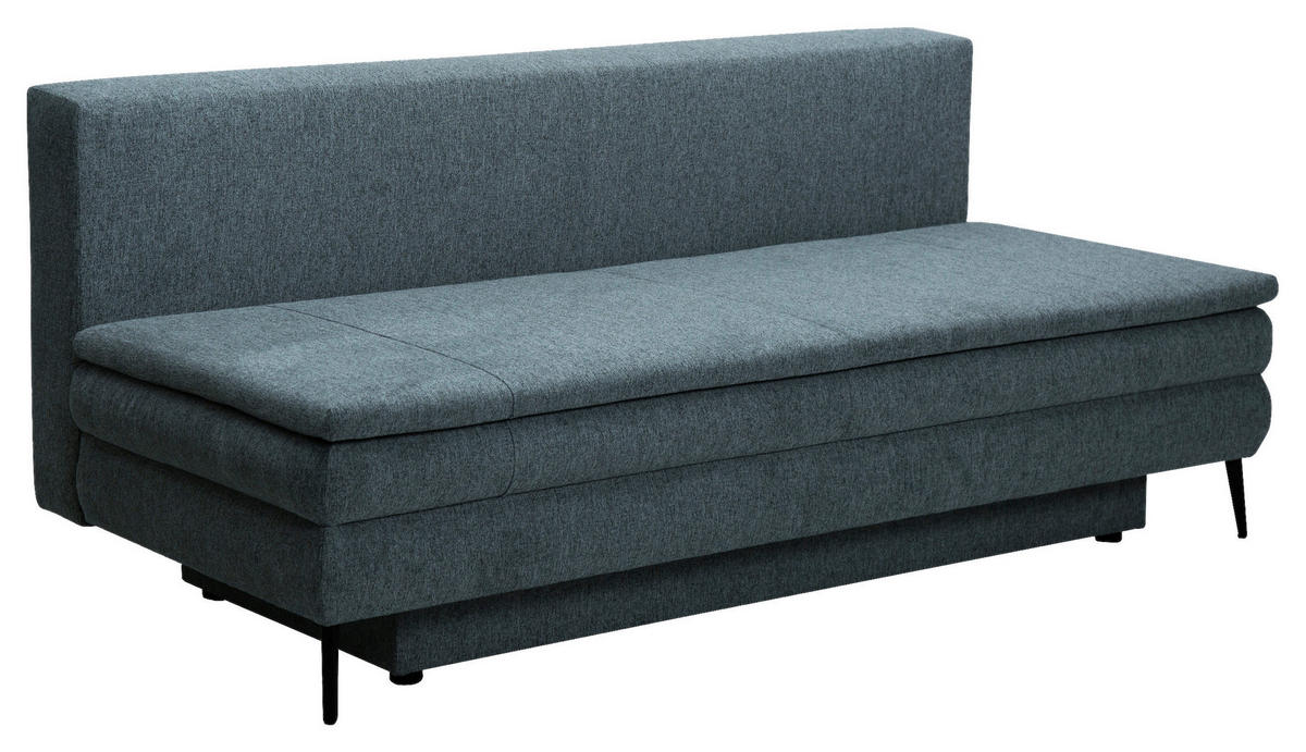 SCHLAFSOFA in Textil Blau  - Blau/Schwarz, Design, Kunststoff/Textil (200/90/100cm) - Venda