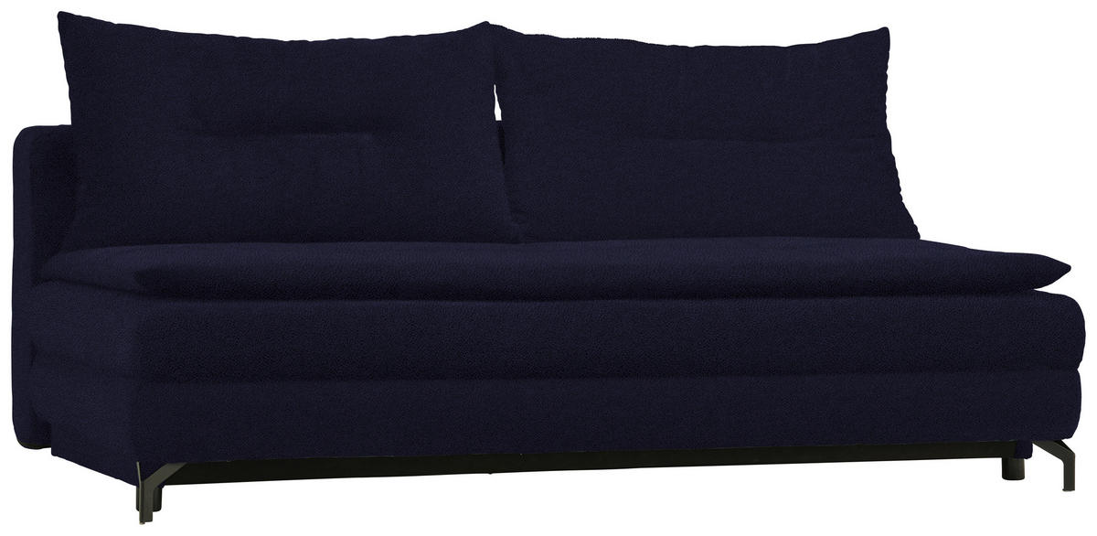 KANAPÉÁGY fekete  - fekete, Modern, textil/fém (208/73/92/102cm) - Novel