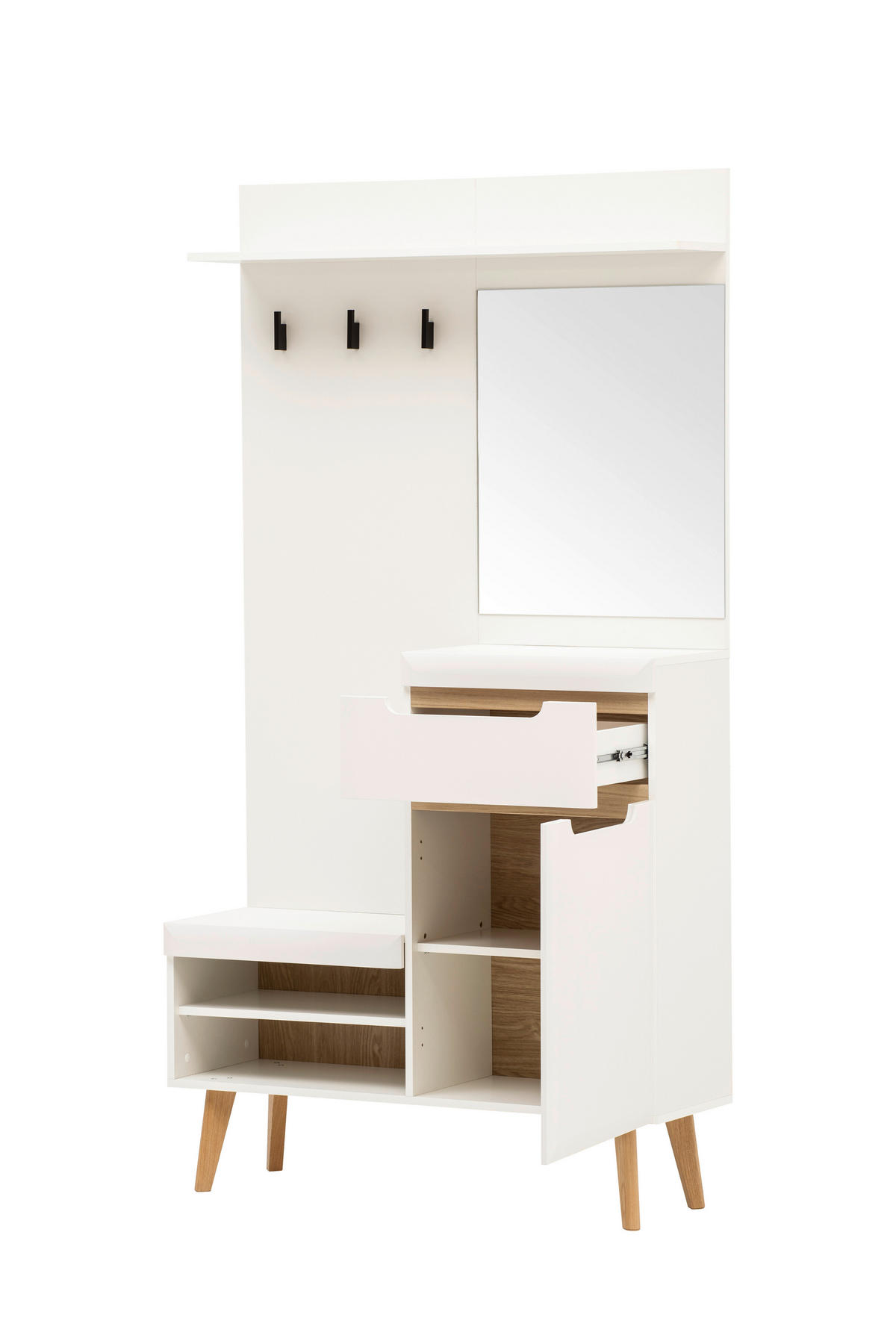 GARDEROBE  in 107/197/34 cm  - Eichefarben/Weiß, Design, Holzwerkstoff (107/197/34cm) - MID.YOU