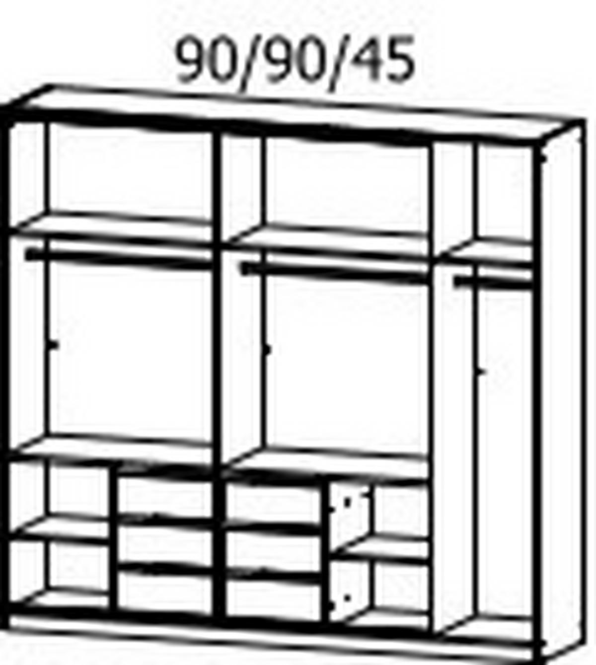 FALTTÜRENSCHRANK in Eiche Artisan  - Eiche Artisan, Holzwerkstoff (226/210/54cm) - Boxxx
