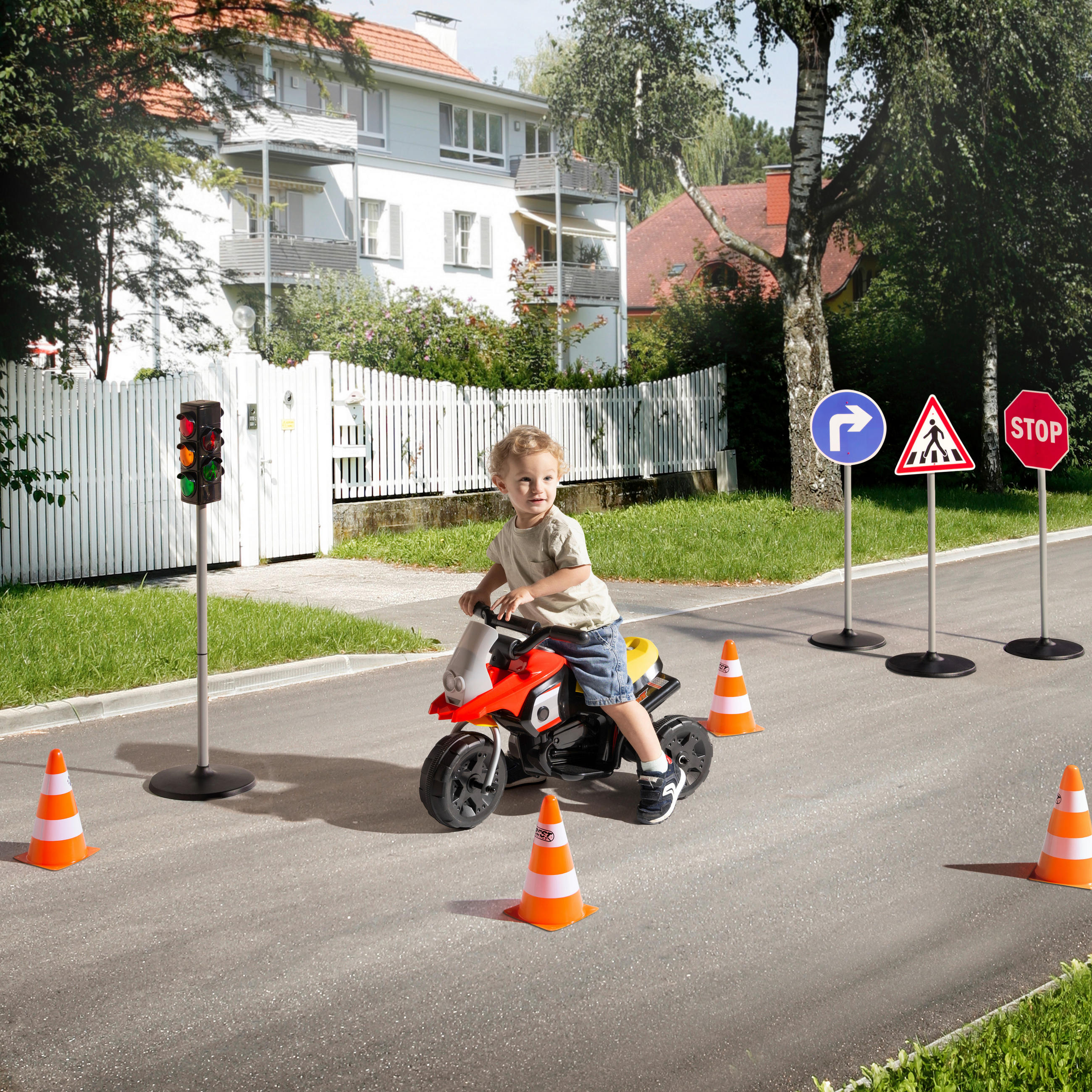 DĚTSKÁ ELEKTRICKÁ MOTORKA - černá/červená, Basics, kov/plast (66cm)