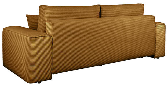 SCHLAFSOFA  mit Rücken echt, Armteil links, Armteil rechts Cord Senfgelb  - Senfgelb/Schwarz, Design, Kunststoff/Textil (261/95/108cm) - Xora