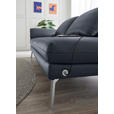 RÉCAMIERE in Echtleder Dunkelblau, Blaugrau  - Chromfarben/Blaugrau, Design, Leder/Metall (209/85-109/95-16cm) - Dieter Knoll