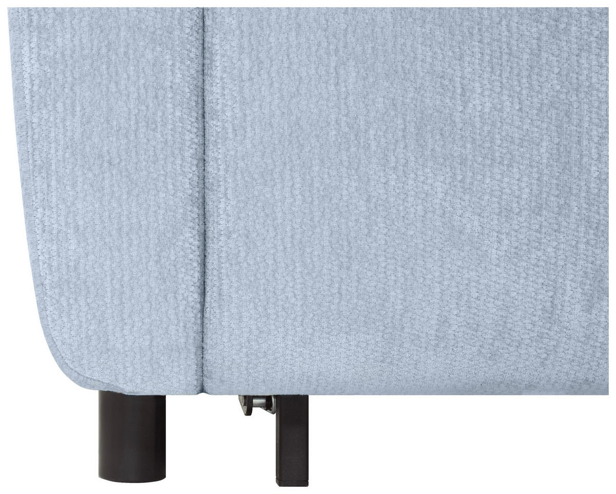 SCHLAFSOFA Chenille Hellblau  - Schwarz/Hellblau, KONVENTIONELL, Kunststoff/Textil (161/90/108cm) - Carryhome