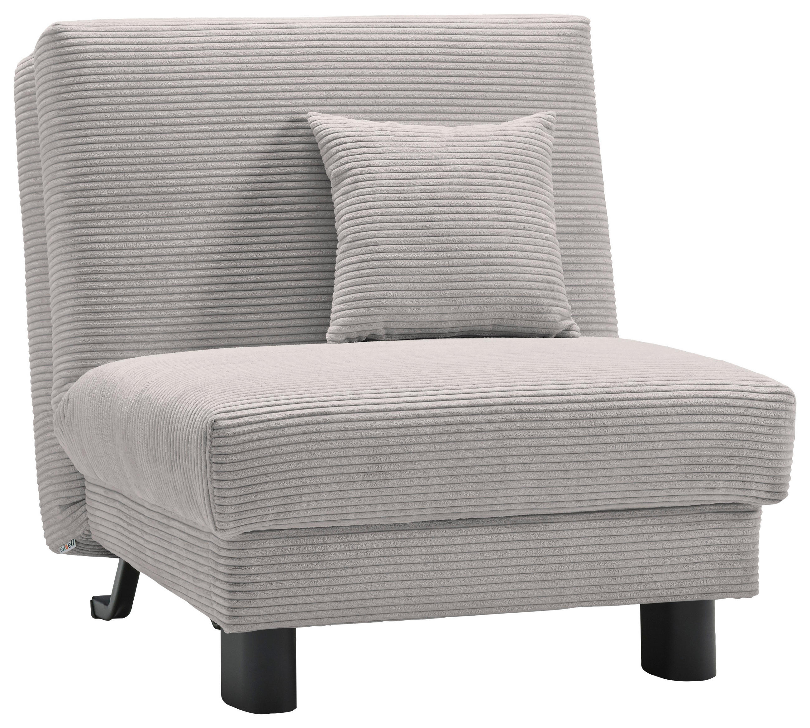 SCHLAFSESSEL Cord Hellgrau    - Hellgrau/Schwarz, Design, Textil/Metall (85/85/100cm) - Carryhome