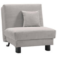 SCHLAFSESSEL Cord Hellgrau    - Hellgrau/Schwarz, Design, Textil/Metall (85/85/100cm) - Carryhome