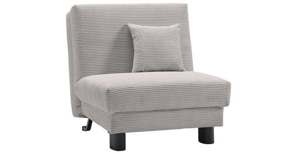 SCHLAFSESSEL Cord Hellgrau    - Hellgrau/Schwarz, Design, Textil/Metall (85/85/100cm) - Carryhome