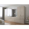 DREHTÜRENSCHRANK 400/235/61 cm,  in Champagner, 8-türig  - Champagner, Basics, Glas/Holzwerkstoff (400/235/61cm) - Novel