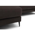 ECKSOFA  in Flachgewebe Braun  177/253 cm  - Schwarz/Braun, Design, Textil/Metall (177/253cm) - Dieter Knoll
