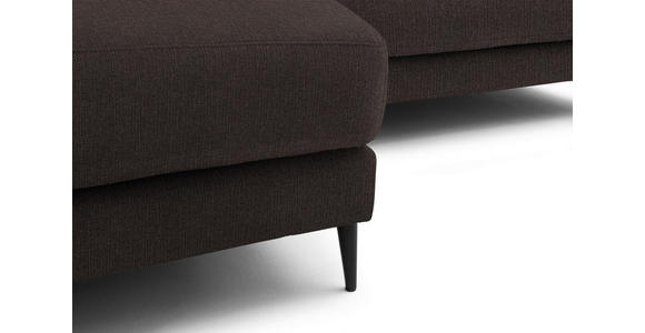ECKSOFA  in Flachgewebe Braun  177/253 cm  - Schwarz/Braun, Design, Textil/Metall (177/253cm) - Dieter Knoll